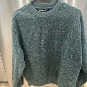 Teddy Fresh Green Crew Neck Sweater with Fuzzy Texture
